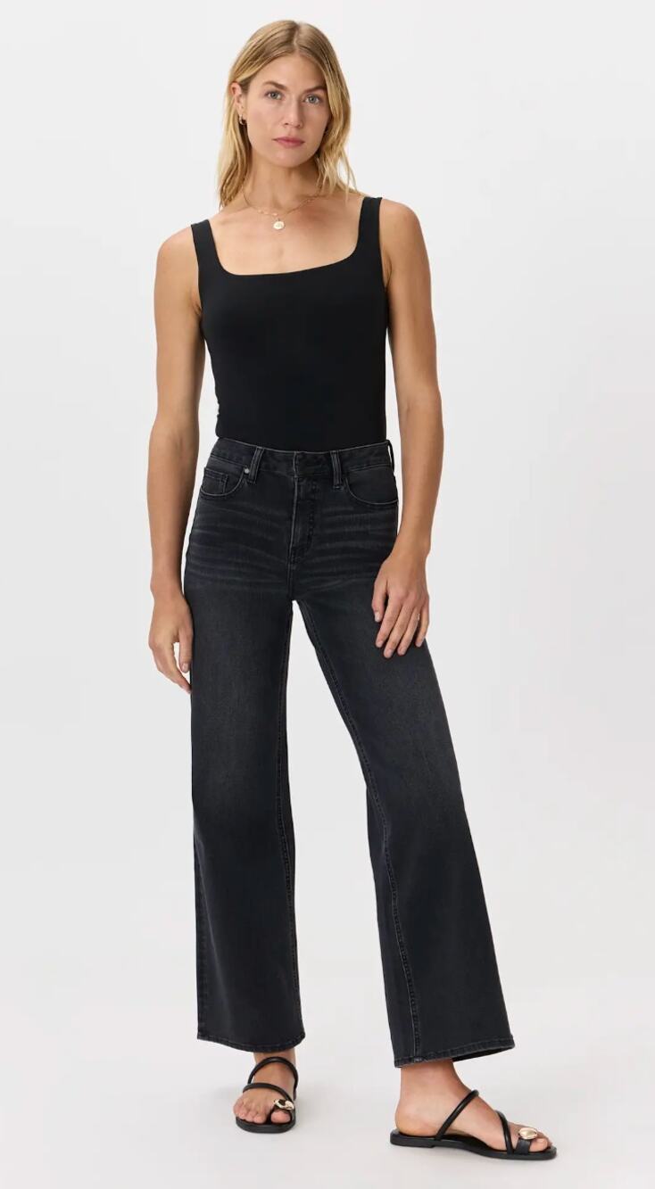 Quince Women's Size 31 Bella Stretch Wide Leg Dark Denim Jeans